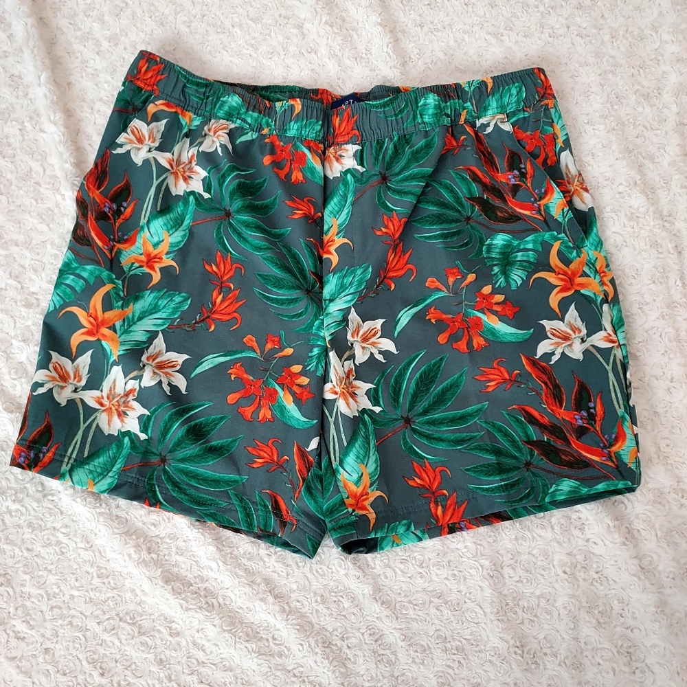 Apt 9 Premier Flex Hawaiian print Performance Shorts XXL Beach Vacation Tropical